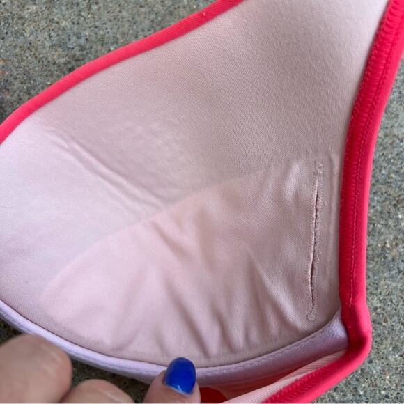 Victoria’s Secret Coral Pink Underwire Push Up Halter Triangle Bikini Top 32D - Picture 4 of 5